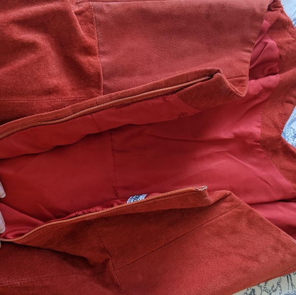 EUC Vintage Suede and Leather Strapless Midi Dress - Picture 8 of 13